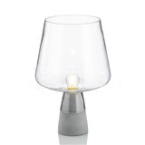 Modern Architectural Glass and Concrete Table Lamp for Elegant Bedside Lighting