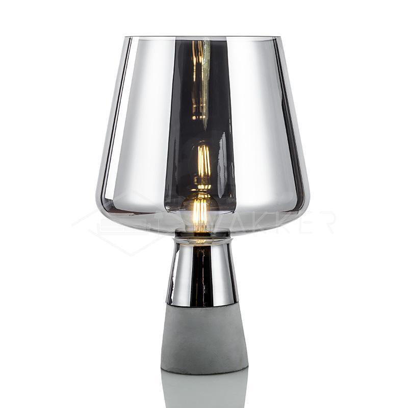 Modern Architectural Glass and Concrete Table Lamp for Elegant Bedside Lighting