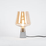 Modern Architectural Glass and Concrete Table Lamp for Elegant Bedside Lighting