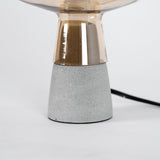 Modern Architectural Glass and Concrete Table Lamp for Elegant Bedside Lighting