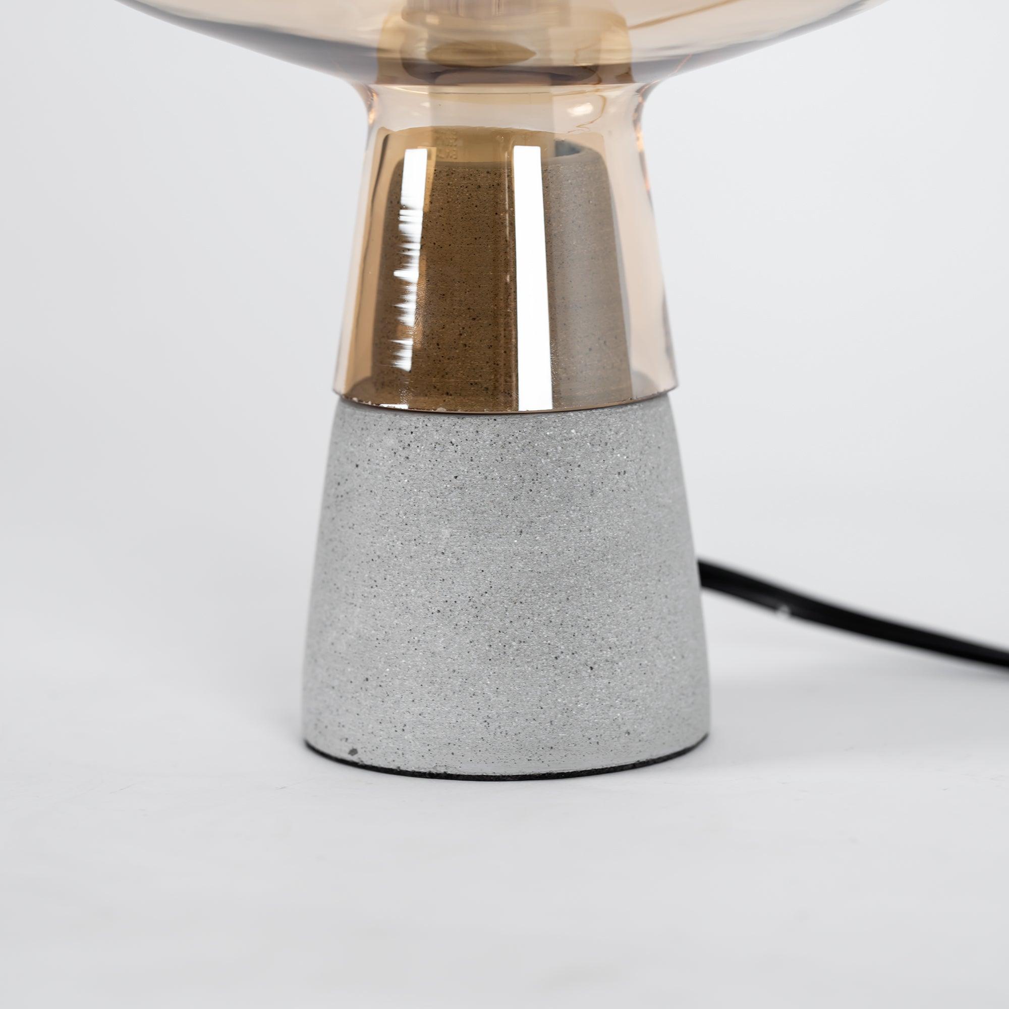 Modern Architectural Glass and Concrete Table Lamp for Elegant Bedside Lighting