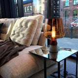Modern Architectural Glass and Concrete Table Lamp for Elegant Bedside Lighting