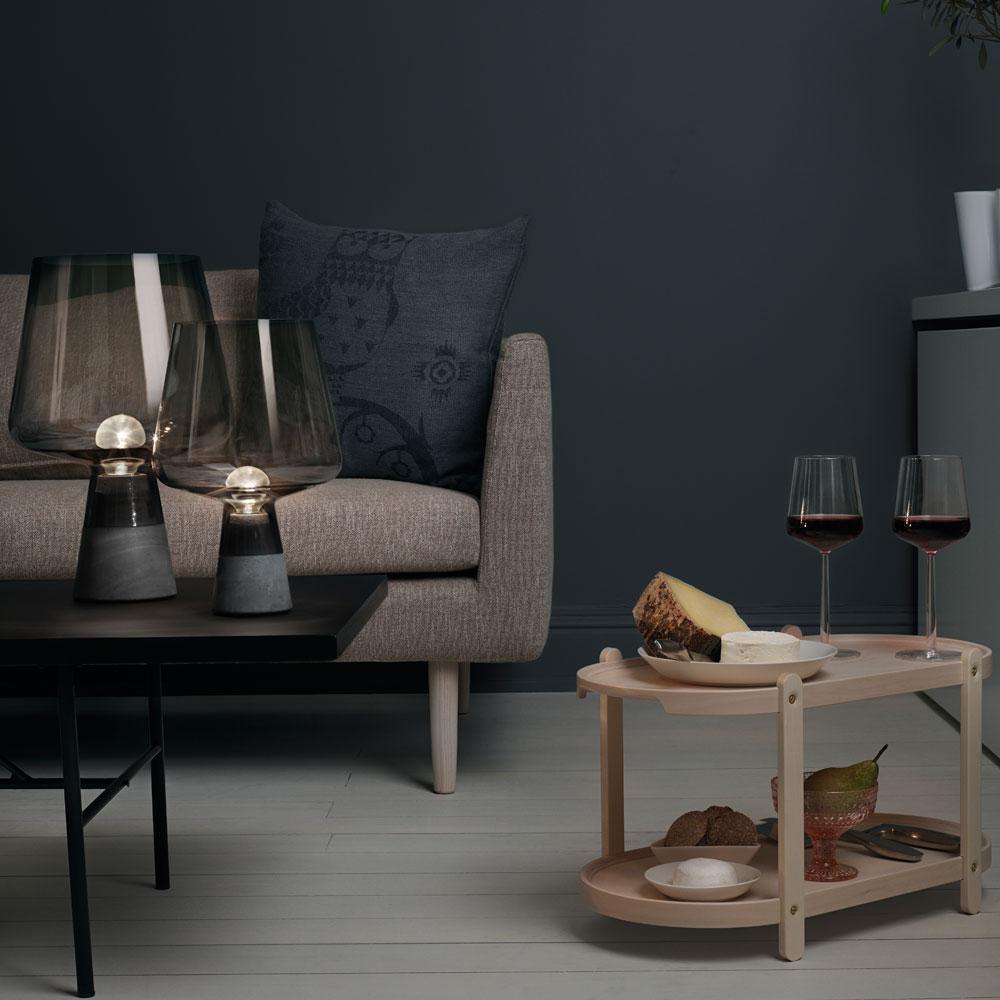 Modern Architectural Glass and Concrete Table Lamp for Elegant Bedside Lighting