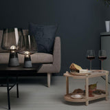 Modern Architectural Glass and Concrete Table Lamp for Elegant Bedside Lighting