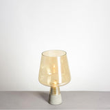 Modern Architectural Glass and Concrete Table Lamp for Elegant Bedside Lighting