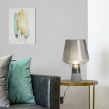 Modern Architectural Glass and Concrete Table Lamp for Elegant Bedside Lighting