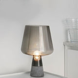 Modern Architectural Glass and Concrete Table Lamp for Elegant Bedside Lighting