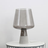 Modern Architectural Glass and Concrete Table Lamp for Elegant Bedside Lighting
