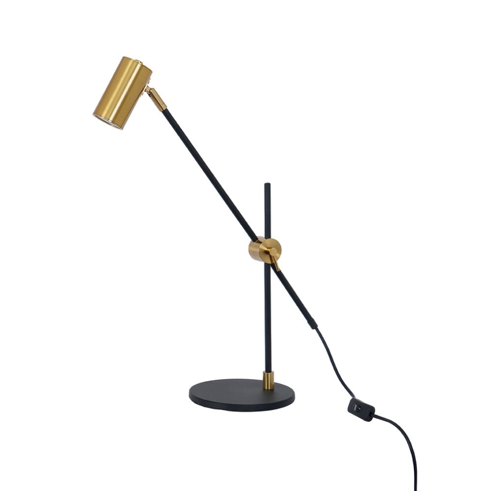 Lektor Modern Adjustable Table Lamp Articulated Reading Light for Office Gold and Black