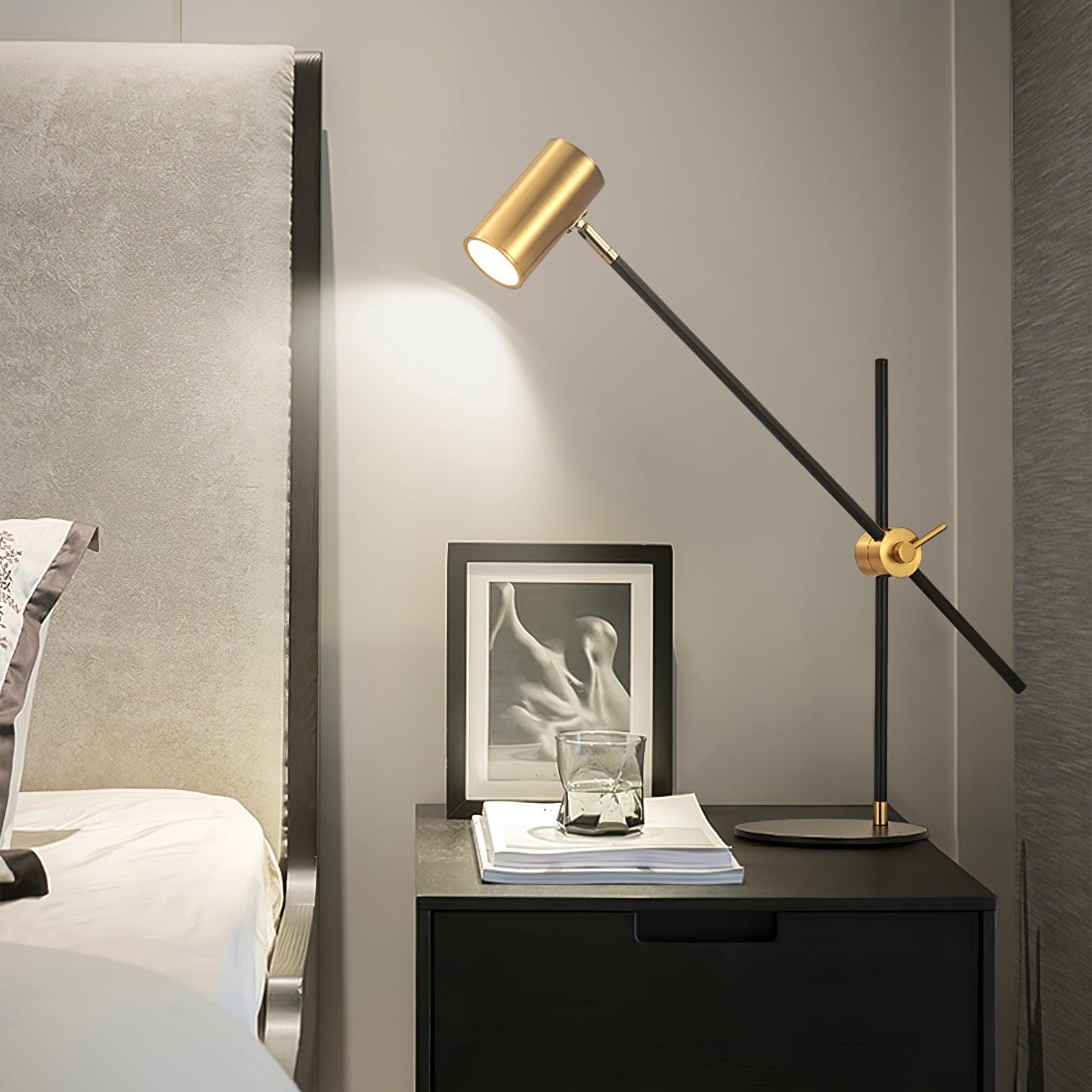 Lektor Modern Adjustable Table Lamp Articulated Reading Light for Office Gold and Black
