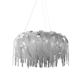 Modern Draped Metal Chain Chandelier LED Gasolier Lighting in Rose Gold and Chrome