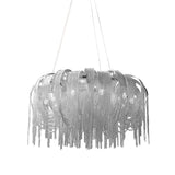 Modern Draped Metal Chain Chandelier LED Gasolier Lighting in Rose Gold and Chrome