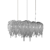 Modern Draped Metal Chain Chandelier LED Gasolier Lighting in Rose Gold and Chrome