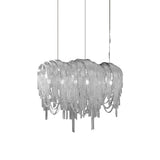 Modern Draped Metal Chain Chandelier LED Gasolier Lighting in Rose Gold and Chrome