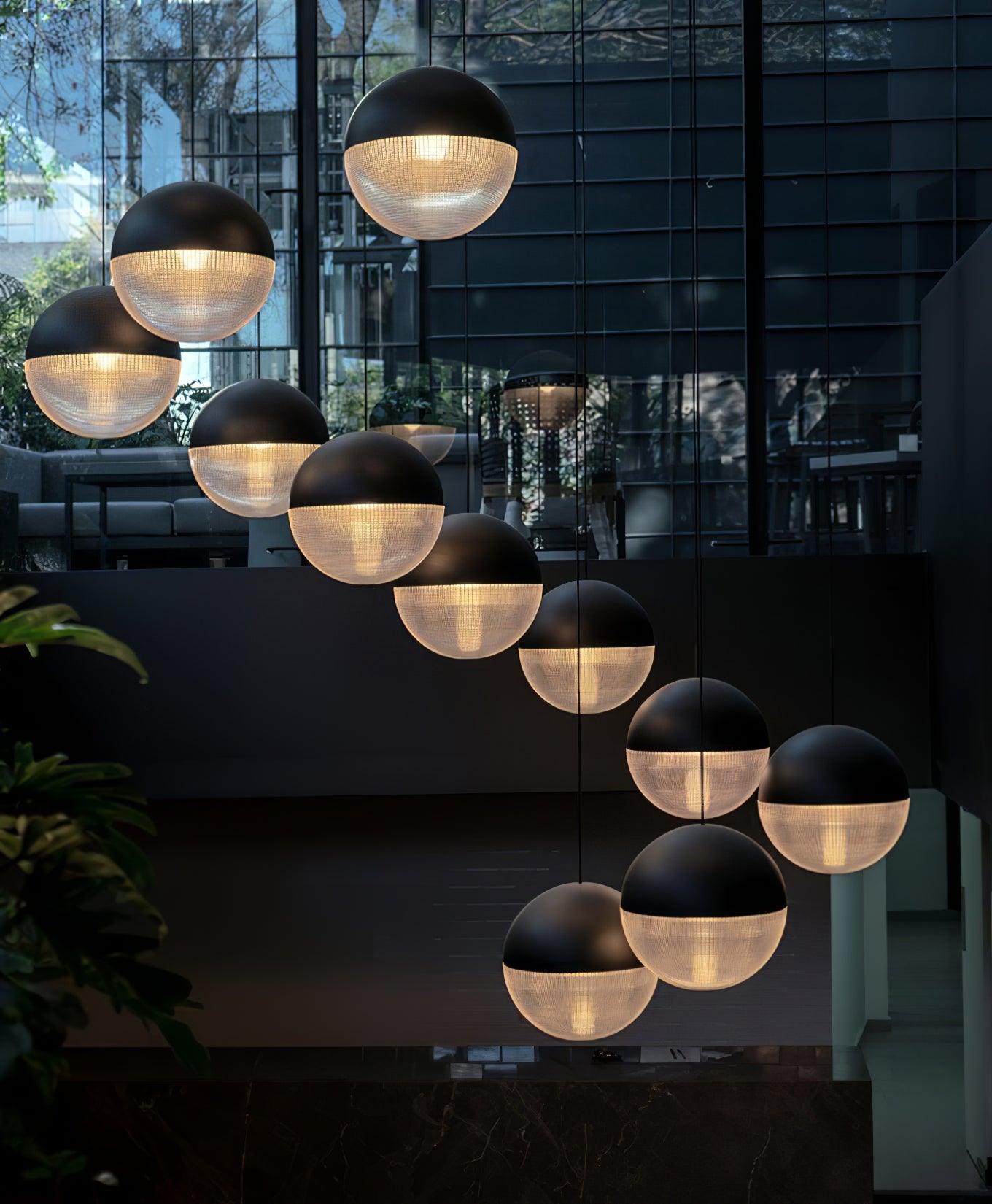 Modern Lens Flair Glass Pendant Light Contemporary Hanging Ceiling Lamp for Indoor Living Spaces