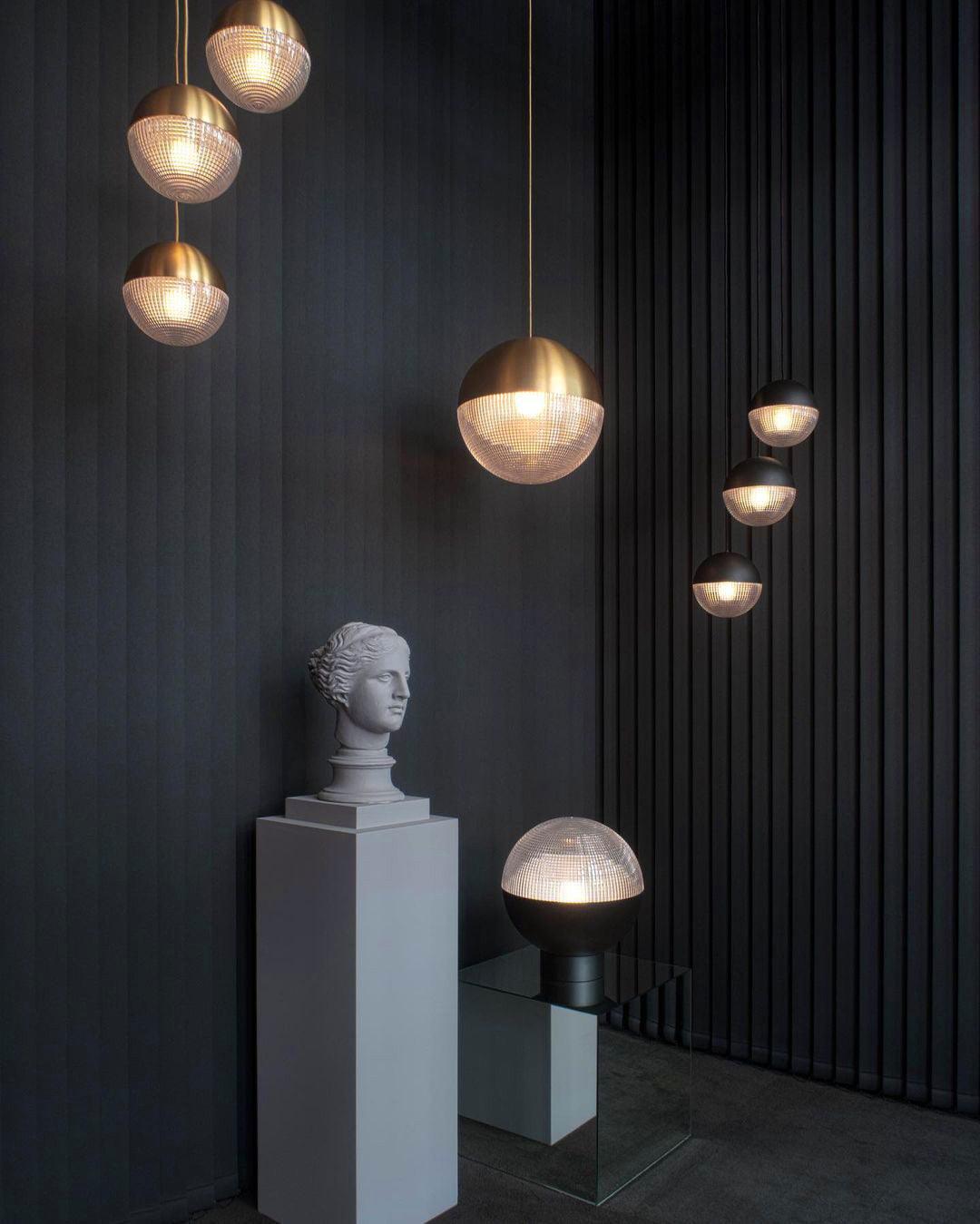 Modern Lens Flair Glass Pendant Light Contemporary Hanging Ceiling Lamp for Indoor Living Spaces