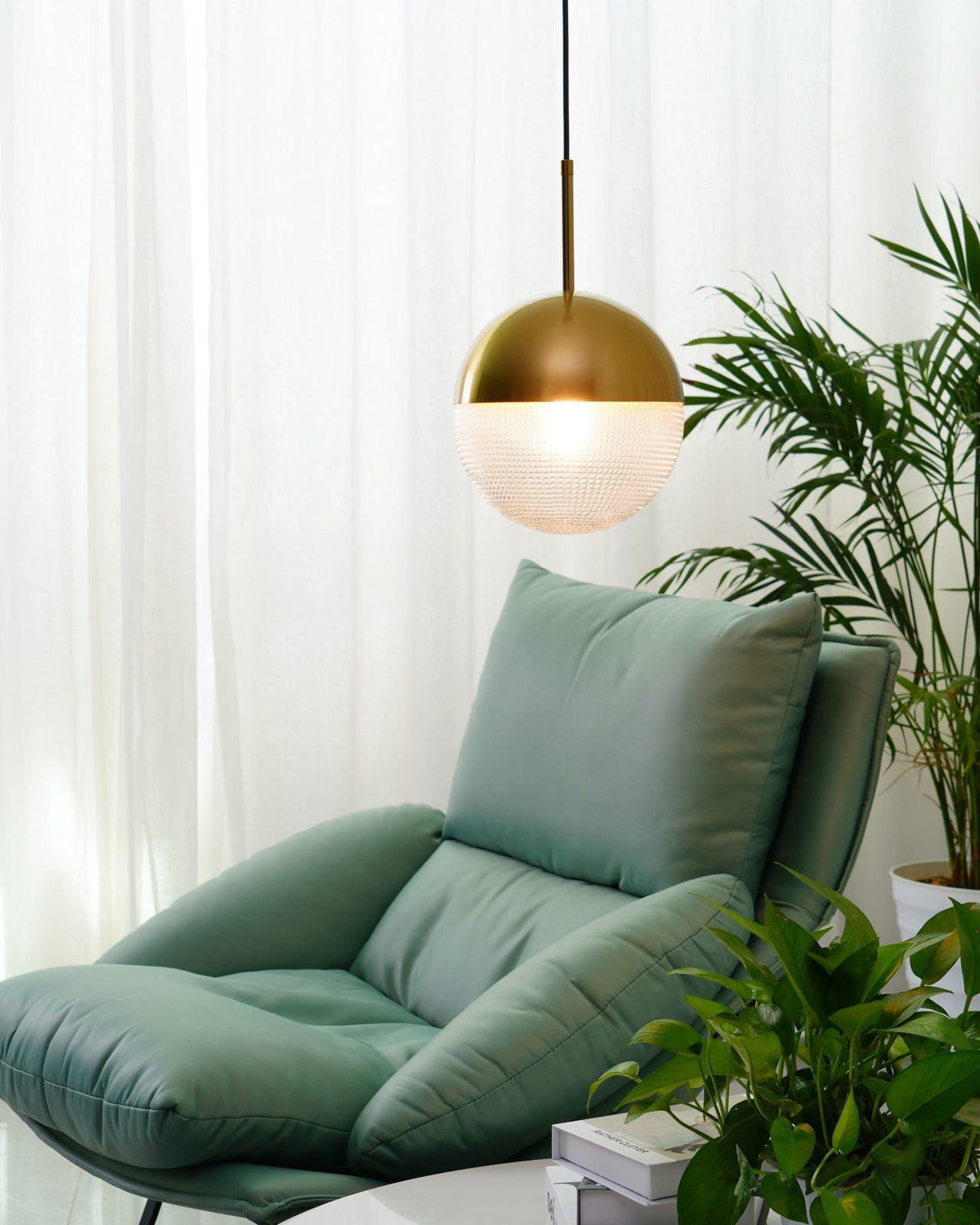 Modern Lens Flair Glass Pendant Light Contemporary Hanging Ceiling Lamp for Indoor Living Spaces