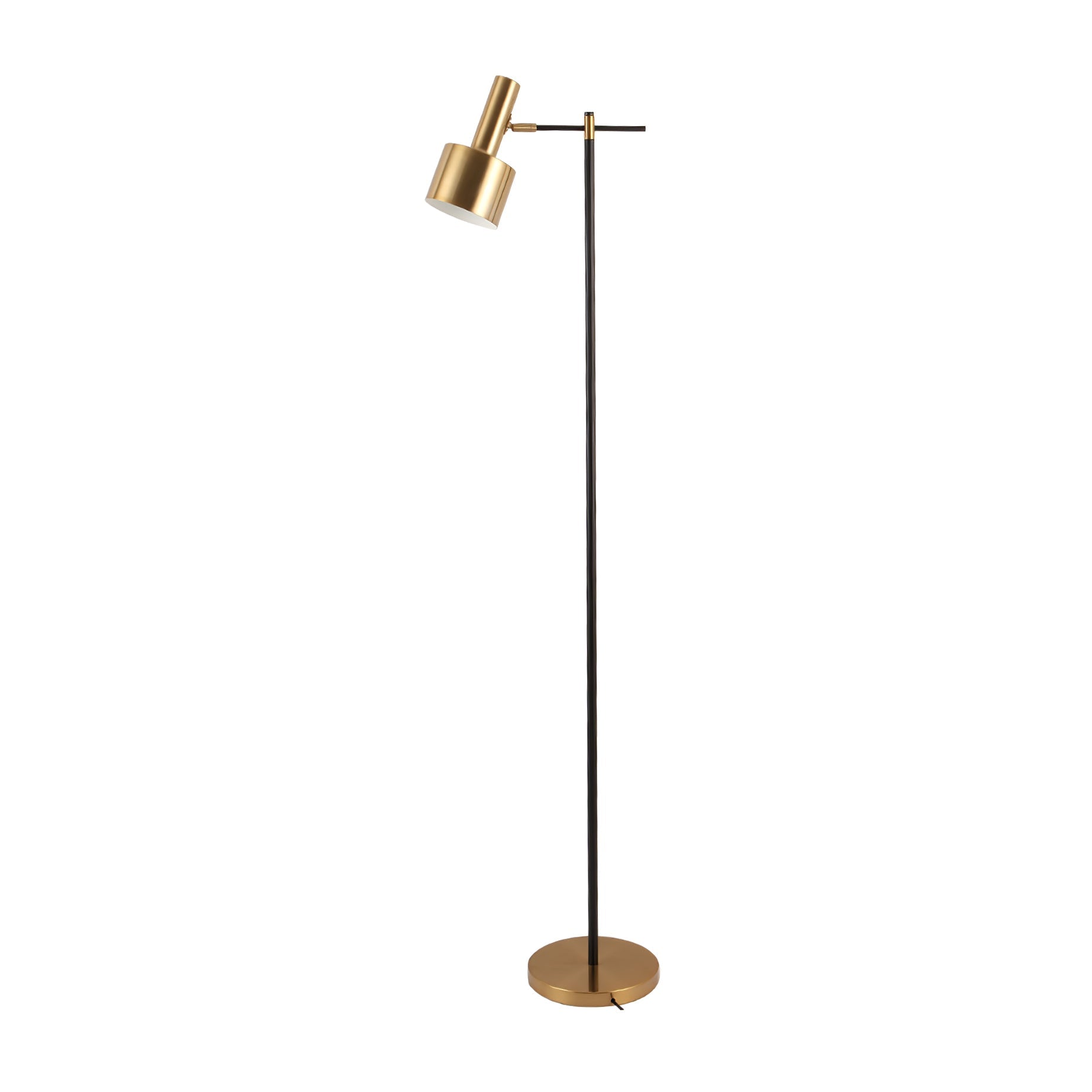 Lento Modern Floor Standing Lamp with Polished Gold and Black Finish