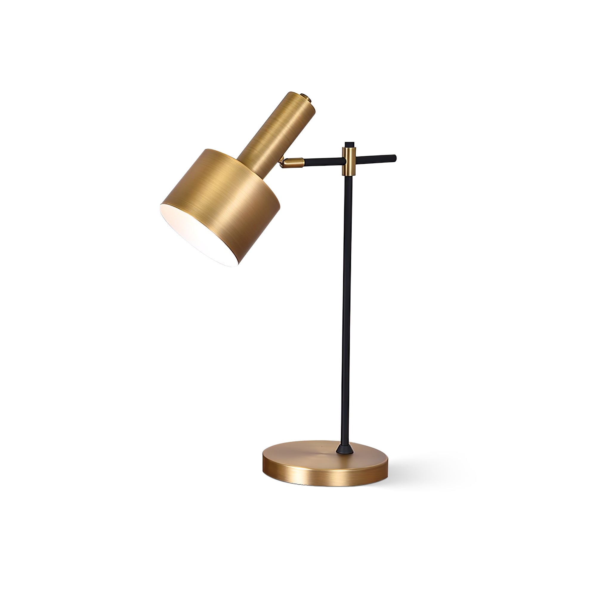 Modern Lento Table Lamp Polished Gold and Black Metal Desk Light for Office and Bedroom Study
