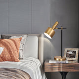 Modern Lento Table Lamp Polished Gold and Black Metal Desk Light for Office and Bedroom Study