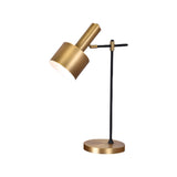 Modern Lento Table Lamp Polished Gold and Black Metal Desk Light for Office and Bedroom Study