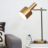 Modern Lento Table Lamp Polished Gold and Black Metal Desk Light for Office and Bedroom Study