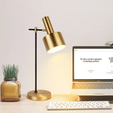 Modern Lento Table Lamp Polished Gold and Black Metal Desk Light for Office and Bedroom Study