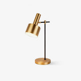 Modern Lento Table Lamp Polished Gold and Black Metal Desk Light for Office and Bedroom Study