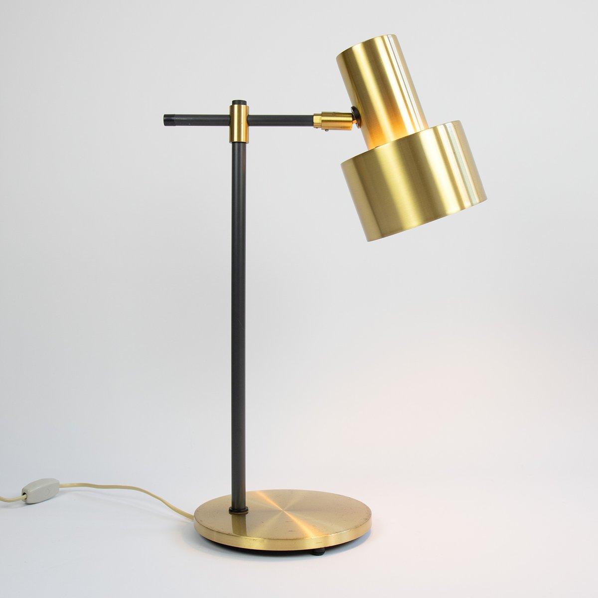Modern Lento Table Lamp Polished Gold and Black Metal Desk Light for Office and Bedroom Study