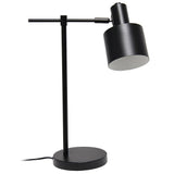 Modern Lento Table Lamp Polished Gold and Black Metal Desk Light for Office and Bedroom Study
