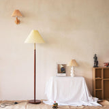 Modern Ribbed Ceramic Gourd Table Lamp White Gloss Desk Light with Linen Shade