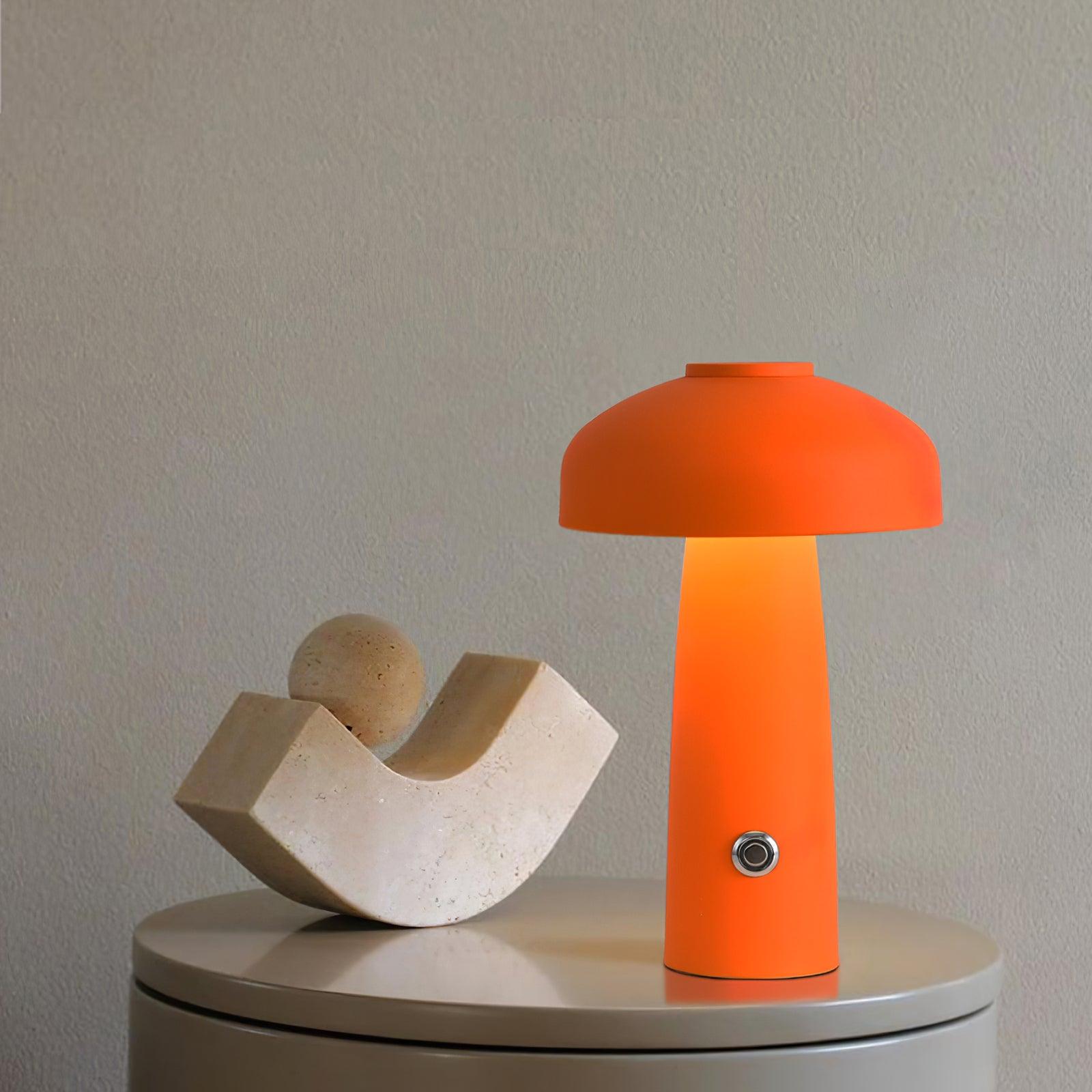 Modern Mushroom Metal Desk Lamp Portable Rechargeable LED Table Light for Office and Bedroom