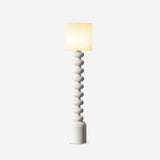 Leona Modern Textured Bubble Base Floor Lamp with White Cylindrical Drum Shade