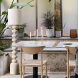 Leona Modern Textured Bubble Base Floor Lamp with White Cylindrical Drum Shade