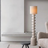 Leona Modern Textured Bubble Base Floor Lamp with White Cylindrical Drum Shade