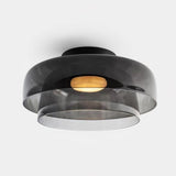 Modern Levels Layered Glass Flush Mount Ceiling Light with Integrated LED Multi Tier Design