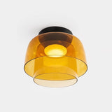 Modern Levels Layered Glass Flush Mount Ceiling Light with Integrated LED Multi Tier Design
