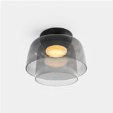Modern Levels Layered Glass Flush Mount Ceiling Light with Integrated LED Multi Tier Design