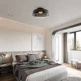 Modern Levels Layered Glass Flush Mount Ceiling Light with Integrated LED Multi Tier Design
