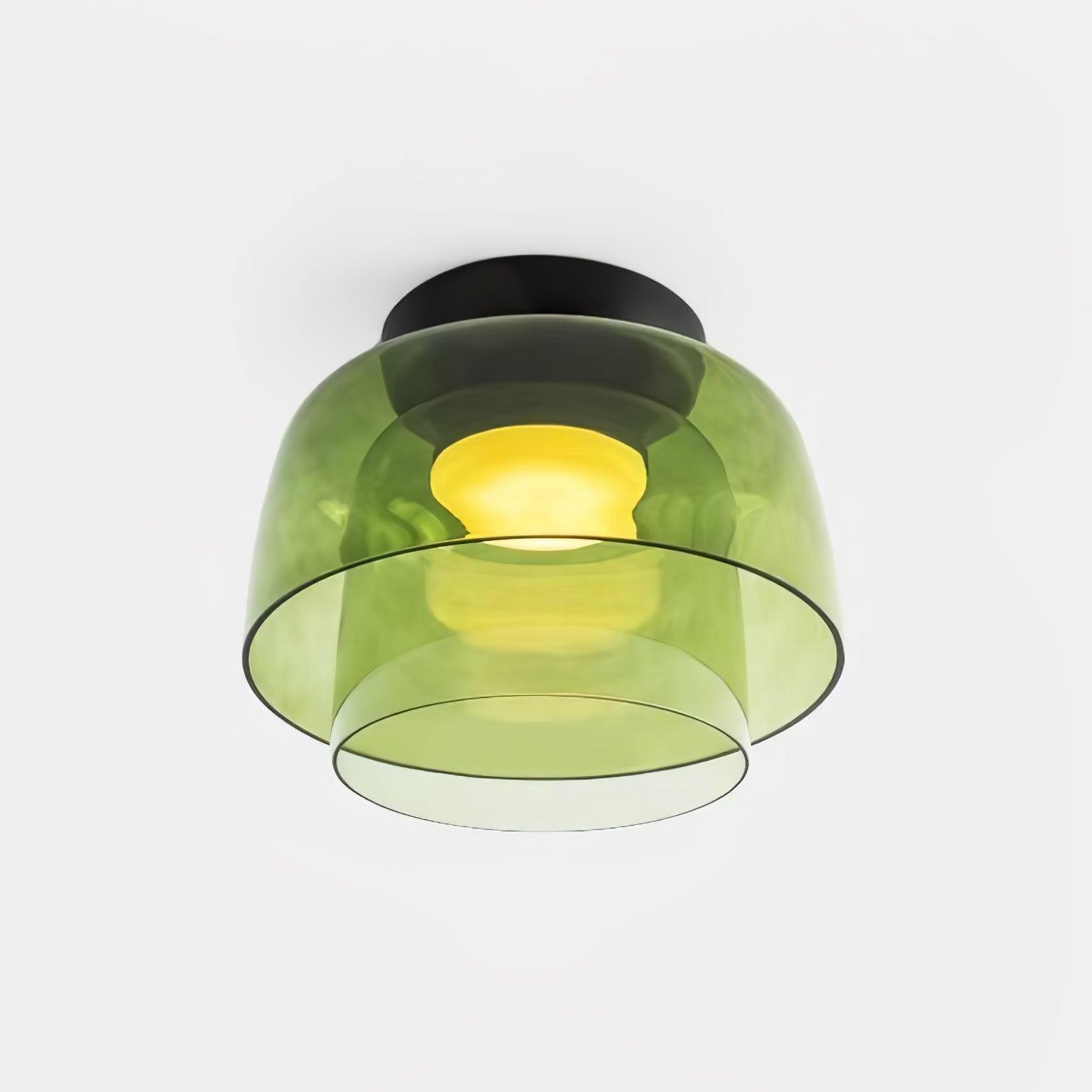 Modern Levels Layered Glass Flush Mount Ceiling Light with Integrated LED Multi Tier Design