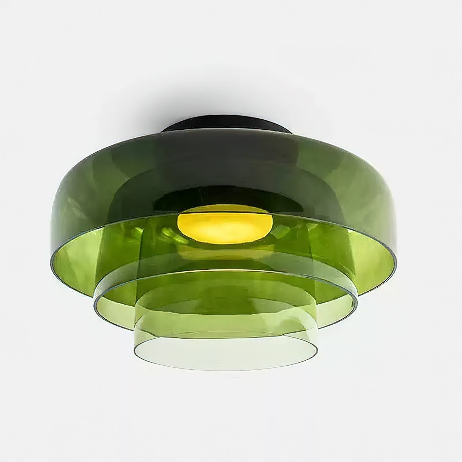 Modern Levels Layered Glass Flush Mount Ceiling Light with Integrated LED Multi Tier Design