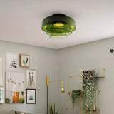 Modern Levels Layered Glass Flush Mount Ceiling Light with Integrated LED Multi Tier Design