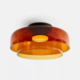 Modern Levels Layered Glass Flush Mount Ceiling Light with Integrated LED Multi Tier Design