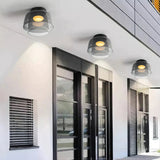 Modern Levels Layered Glass Flush Mount Ceiling Light with Integrated LED Multi Tier Design