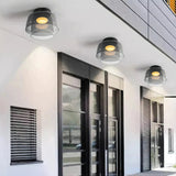 Modern Levels Layered Glass Flush Mount Ceiling Light with Integrated LED Multi Tier Design
