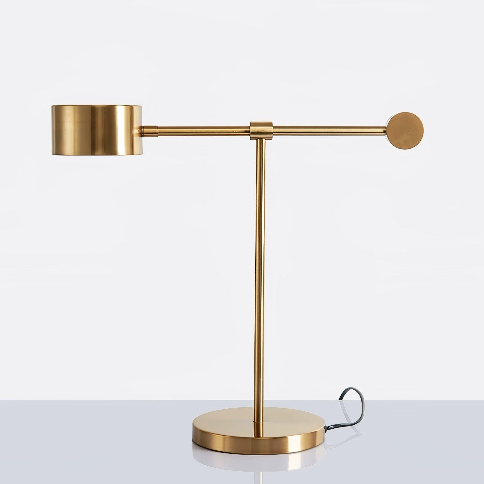 Modern Gold Metal Lever Desk Lamp for Office and Study Task Lighting