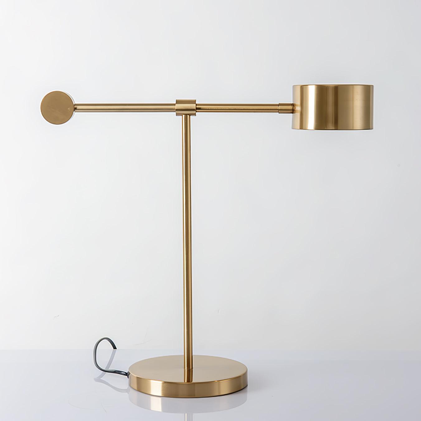 Modern Gold Metal Lever Desk Lamp for Office and Study Task Lighting