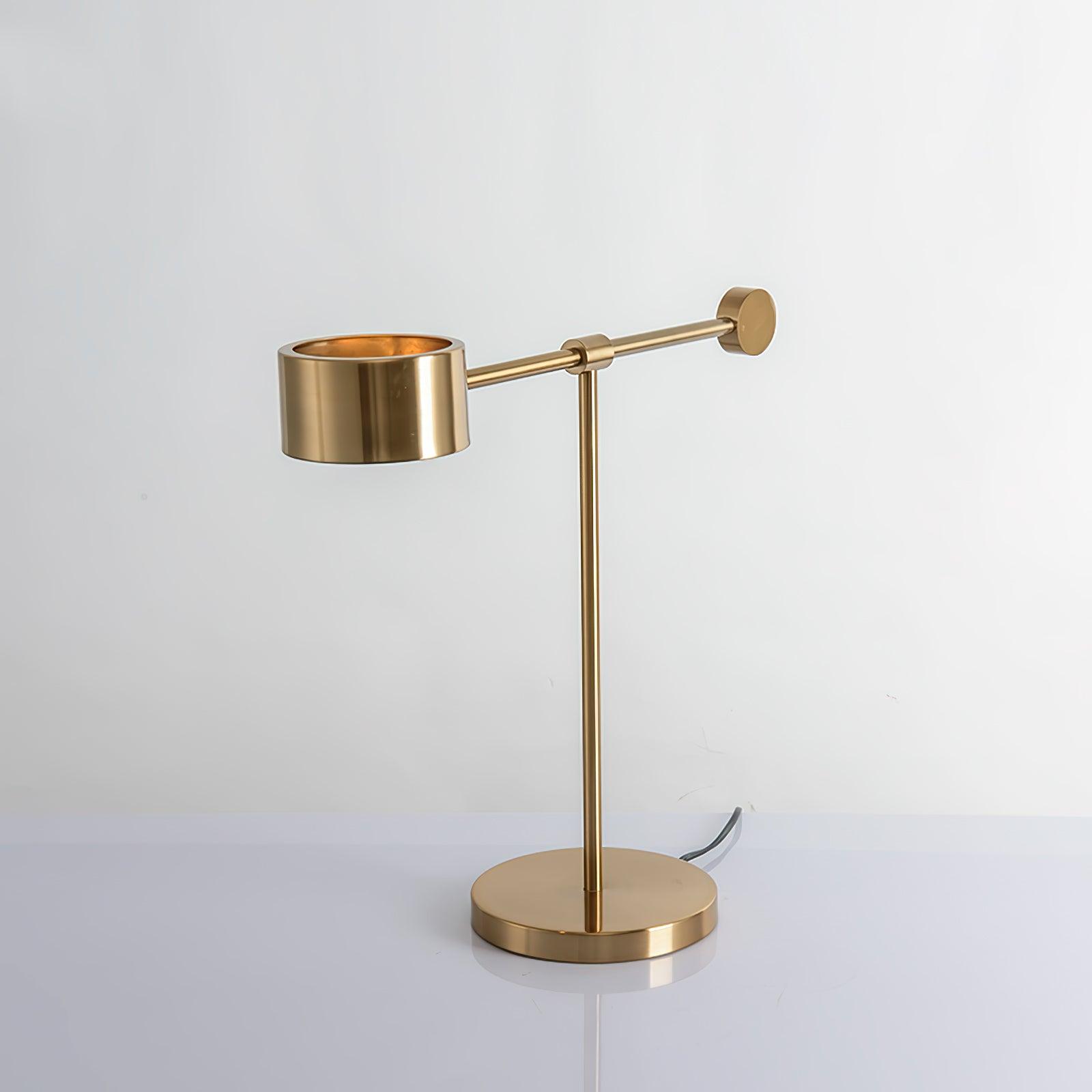Modern Gold Metal Lever Desk Lamp for Office and Study Task Lighting
