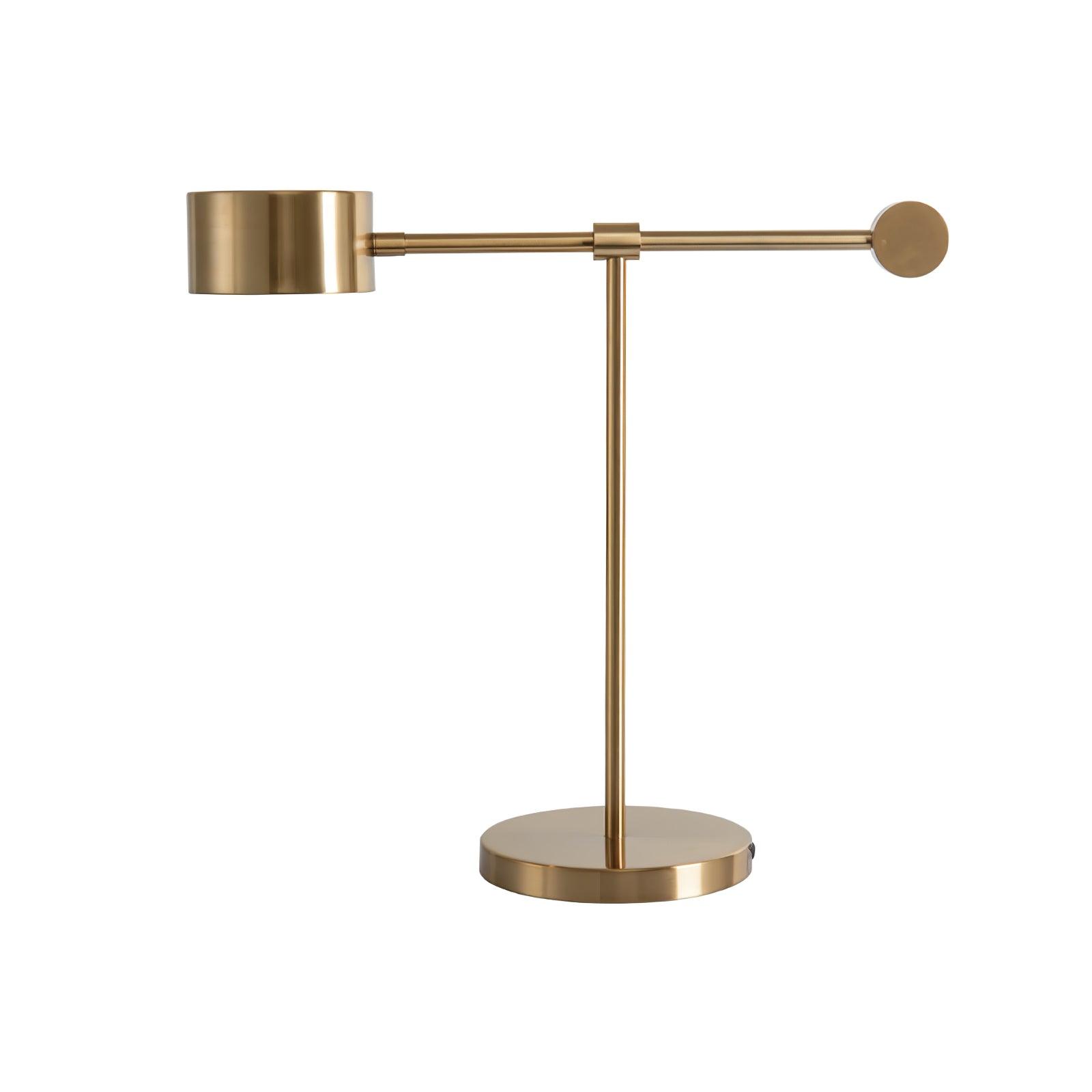 Modern Gold Metal Lever Desk Lamp for Office and Study Task Lighting