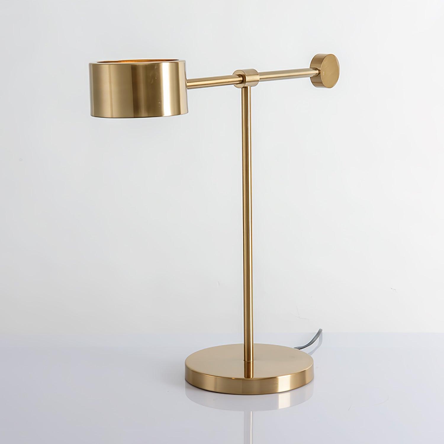 Modern Gold Metal Lever Desk Lamp for Office and Study Task Lighting